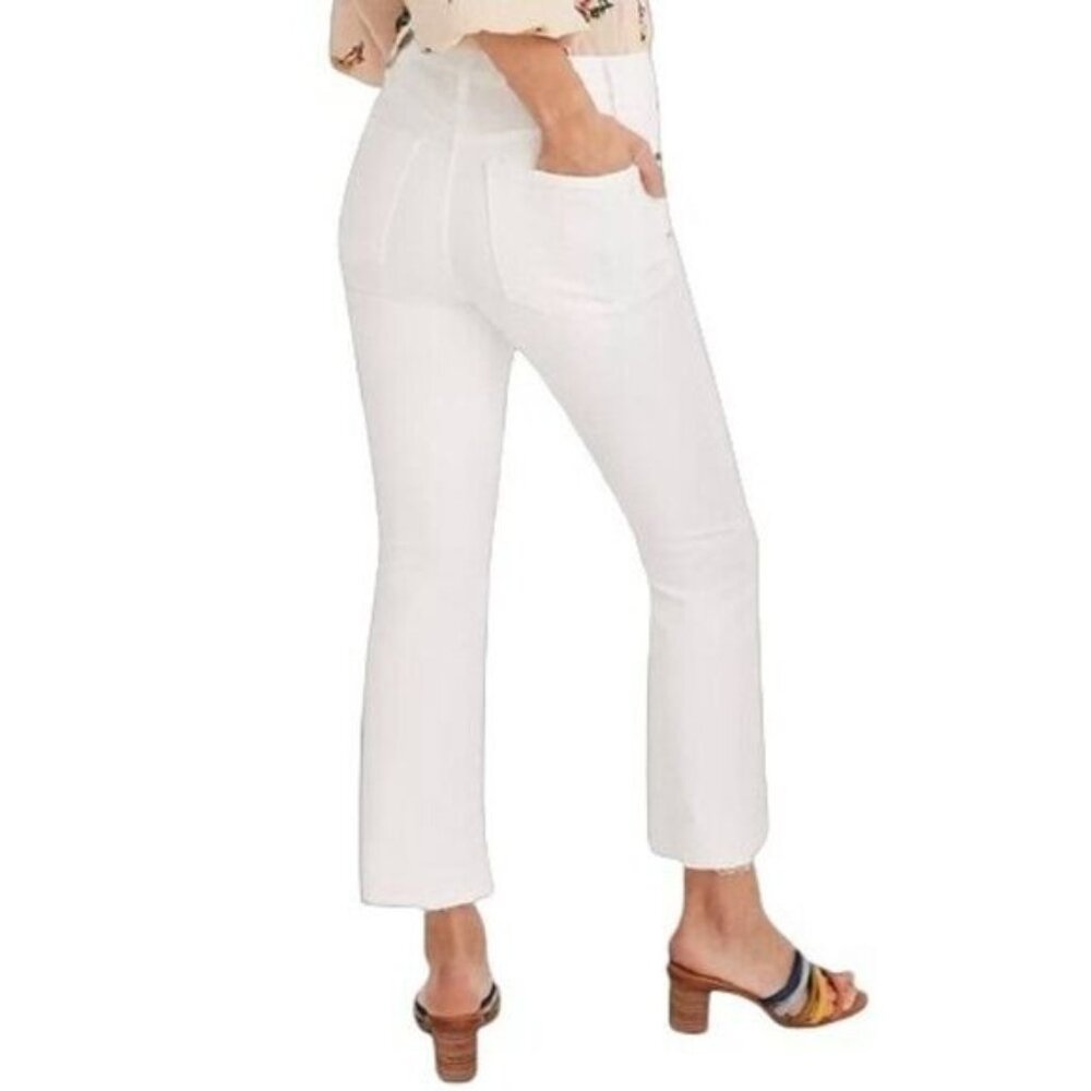 Madewell‎ Cali Demi-Boot Cropped Jeans in Pure White Raw-Hem Edition Capri pants